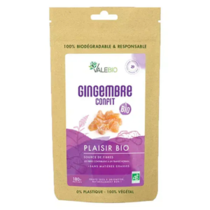 Valebio Gingembre Confit Bio 180g - Pharmacie Agnès Praden à Alès