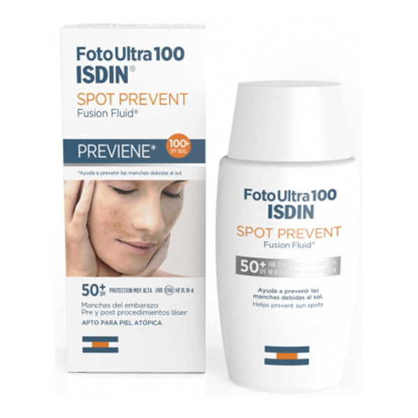 Isdin foto ultra 100 spot prevent fuision fluid spf50+ 50ml - Pharmacie Agnès Praden à Alès