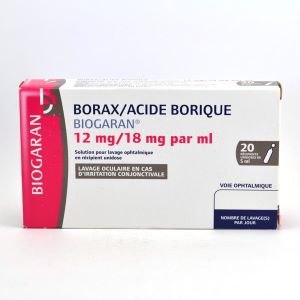 Biogaran Borax/Acide borique 12mg/18mg/ml 20 unidoses - Pharmacie Agnès Praden à Alès