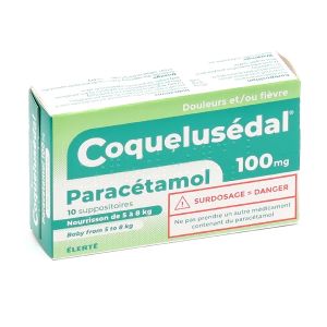 Élerté Coquelusédal Paracétamol 100mg 10 Suppositoires - Pharmacie Agnès Praden à Alès