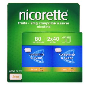 Johnson & Johnson Nicorette 2mg Fruits x80 Comprimés à Sucer - Pharmacie Agnès Praden à Alès