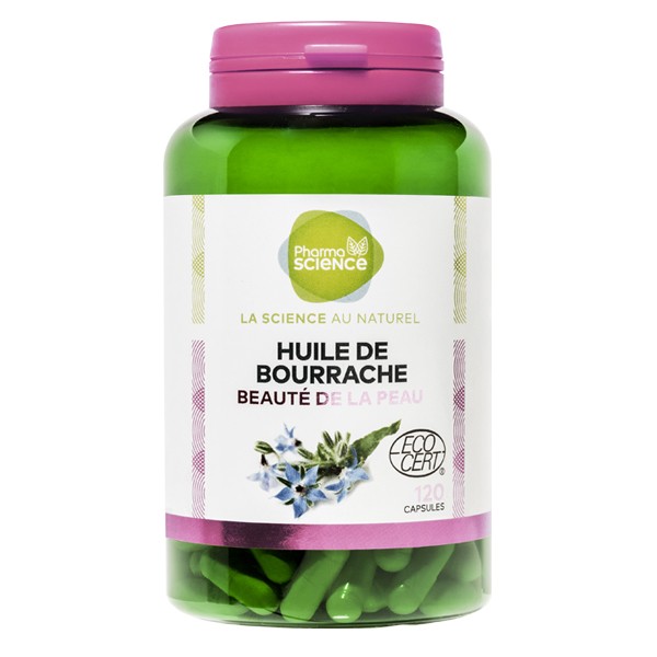 Pharmascience huile de bourrache 120 capsules - Pharmacie Agnès Praden à Alès