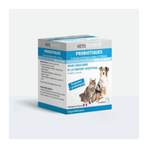 Vetoform Probiotiques Chien et Chat 15 Sachets - Pharmacie Agnès Praden à Alès
