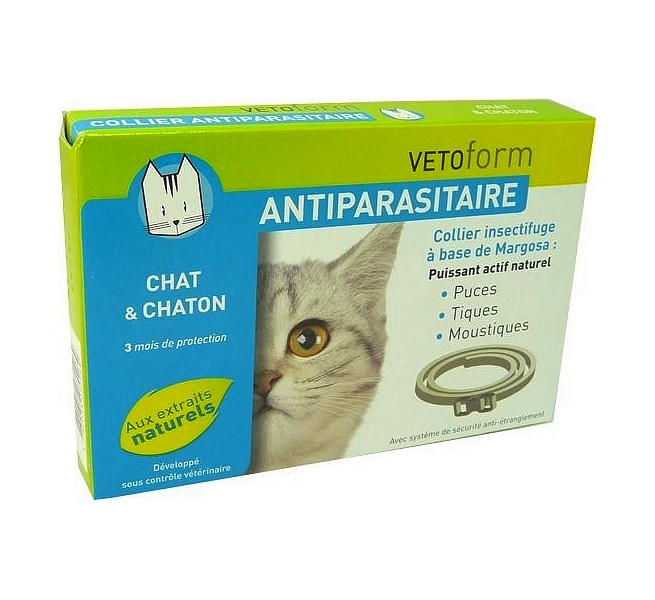 Vetoform Collier Antiparasitaire Chat et chaton x 1 - Pharmacie Agnès Praden à Alès
