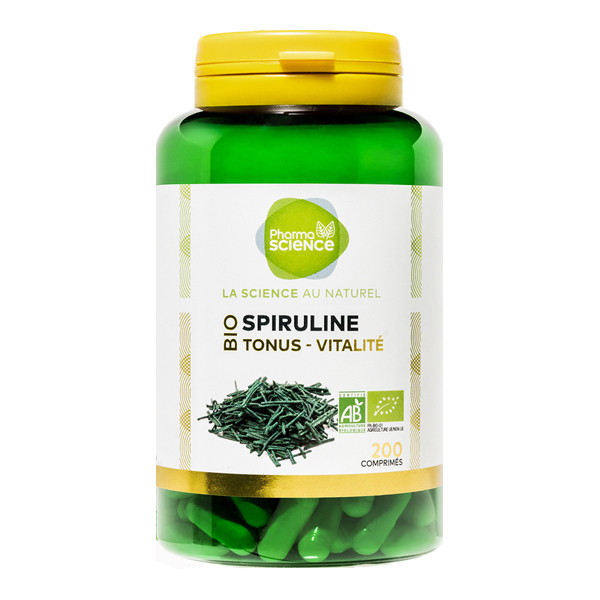 Pharmascience spiruline bio tonus-vitalité 200 comprimés - Pharmacie Agnès Praden à Alès