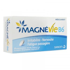 Sanofi MagnéVie B6 100mg/10mg 60 Comprimés Pelliculés - Pharmacie Agnès Praden à Alès