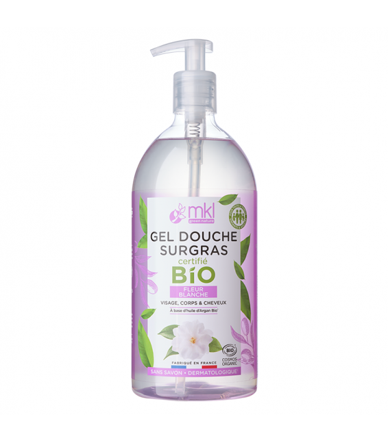 MKL Gel douche Bio Fleur blanche 1L - Pharmacie Agnès Praden à Alès