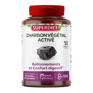 Superdiet Charbon Végétal Activé 150 Gélules - Pharmacie Agnès Praden à Alès