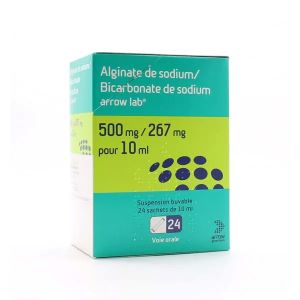 Arrow Alginate De Sodium/Bicarbonate De Sodium 500 Mg/267 Mg Suspension Buvable 24 Sachets 10 ml  - Pharmacie Agnès Praden à Alès