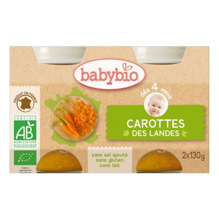 Babybio Carottes des landes 2*130g - Pharmacie Agnès Praden à Alès