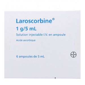 Bayer Laroscorbine 1g/5 ml Solution Injectable 6 Ampoules 5 ml - Pharmacie Agnès Praden à Alès