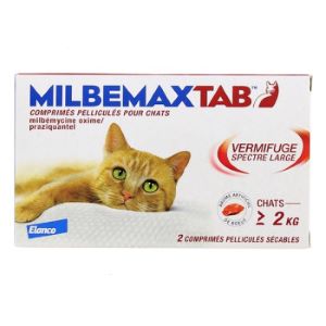 Elanco Milbemax Tab Chats 2 Kg et Plus 2 Comprimés - Pharmacie Agnès Praden à Alès