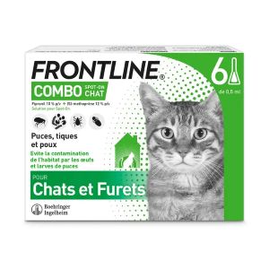 Frontline Combo Spot-on Chat Et Furet 6 Pipettes De 0.5ml  - Pharmacie Agnès Praden à Alès