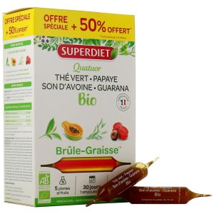 Super Diet Quatuor Brûle Graisse Bio  Ampoules 20X15ML - Pharmacie Agnès Praden à Alès