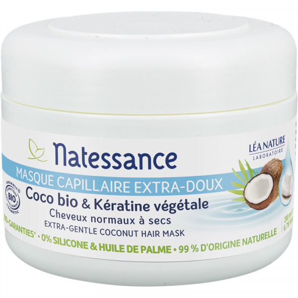 Natessance masque capillaire extra-doux coco bio 200 ml - Pharmacie Agnès Praden à Alès