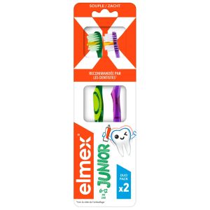 Elmex Anti-Caries Junior Brosse à Dents Souple 6-12 ans x2 - Pharmacie Agnès Praden à Alès
