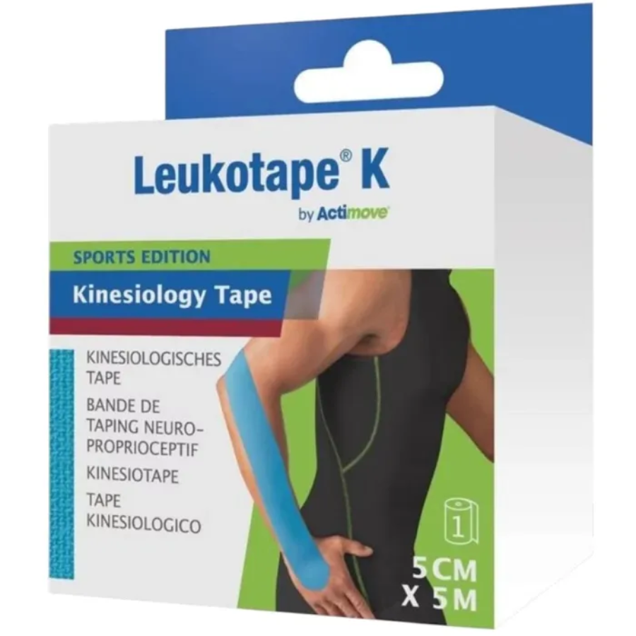 LEUKOTAPE K - Bande de Taping Neuro-Proprioceptif - Bleu - 5cm par 5m, 1 Unité - Pharmacie Agnès Praden à Alès