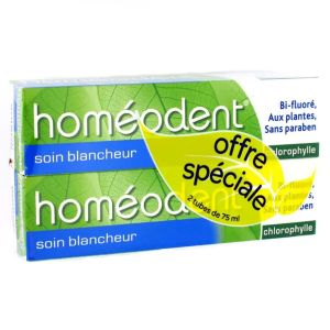 Boiron Homeodent Dentifrice Soin Blancheur Chlorophylle 2x75ml - Pharmacie Agnès Praden à Alès