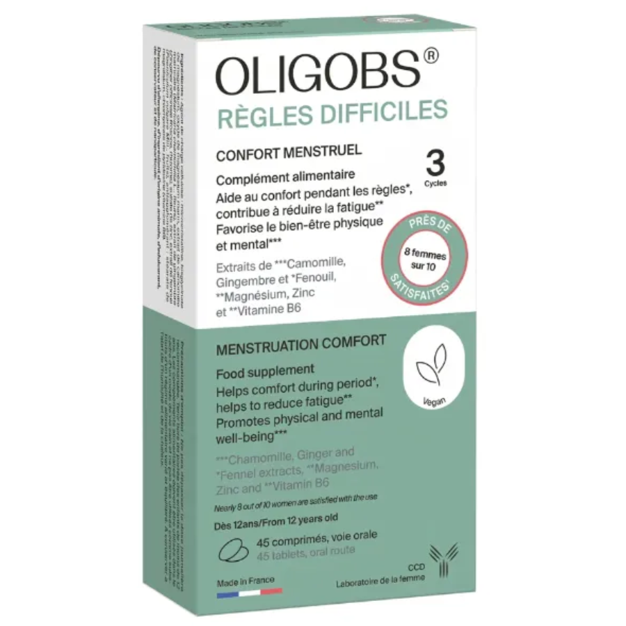 Oligobs Règles Difficiles 3 Cycles 45 comprimés - Pharmacie Agnès Praden à Alès