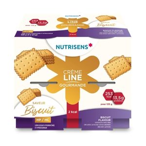 Nutrisens Crème Dessert Hyperprotéinée Crèmeline Goût Biscuit 2kcal 4x125g - Pharmacie Agnès Praden à Alès