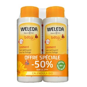 Weleda Liniment Soin Nettoyant Bio Bébé 2x400ml - Pharmacie Agnès Praden à Alès