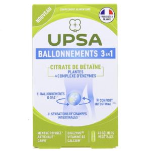 Upsa Ballonnements 3en1 Gélules x40  - Pharmacie Agnès Praden à Alès