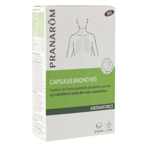 Pranarôm Aromaforce Bronches Bio 30 Capsules  - Pharmacie Agnès Praden à Alès
