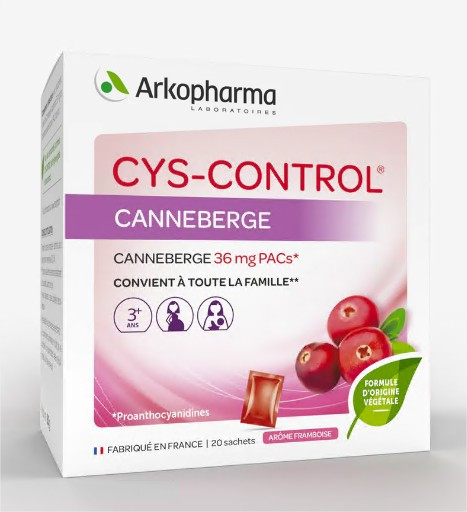 Arkopharma Cys-control canneberge 20 sachets - Pharmacie Agnès Praden à Alès