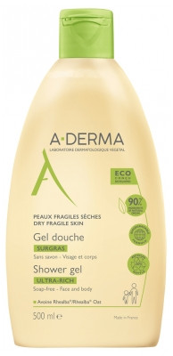 A-DERMA Gel Douche Surgras 500 ml - Pharmacie Agnès Praden à Alès