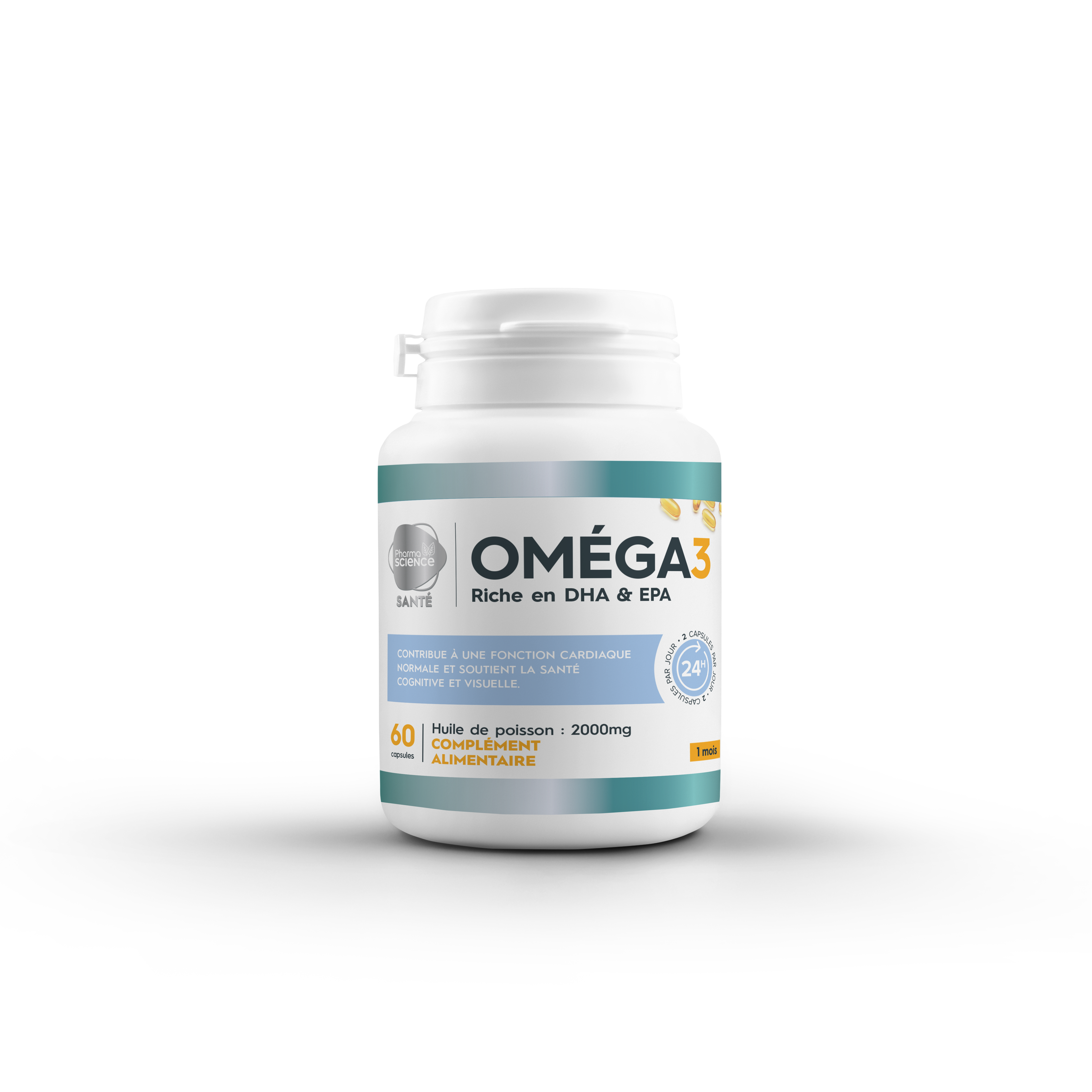 Omega 3 Pharmascience 60 Capsules - Pharmacie Agnès Praden à Alès