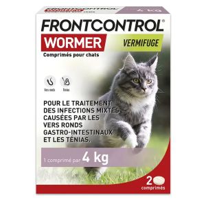 Boehringer Frontline Frontcontrol Wormer Vermifuge Pour Chat 1 Comprimé par 4kg x2 - Pharmacie Agnès Praden à Alès
