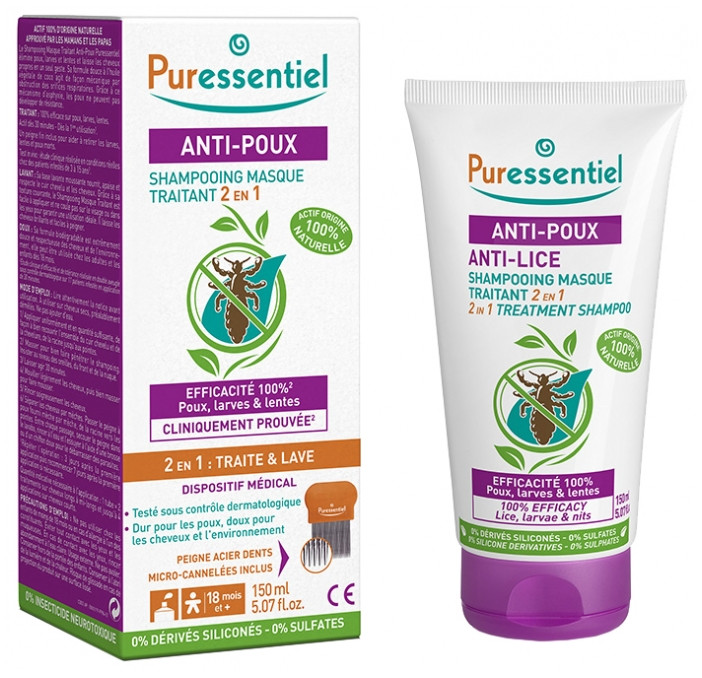 Puressentiel Anti-Poux Shampoing Masque Traitant 2 en 1 150 ml - Pharmacie Agnès Praden à Alès