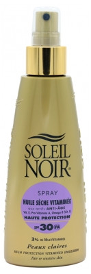 Soleil Noir Huile Sèche Vitaminée SPF30 Spray 150 ml - Pharmacie Agnès Praden à Alès