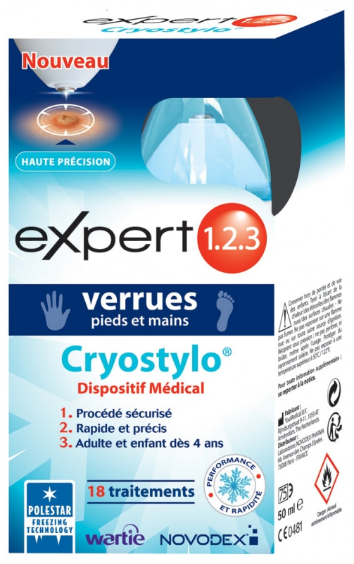 Expert 1.2.3. Cryostylo Verrues Pieds et Mains 18 Traitements - Pharmacie Agnès Praden à Alès