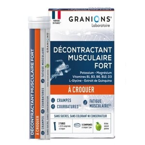 Laboratoire des Granions Décontractant Musculaire Fort 2 x 15 Comprimés A Croquer - Pharmacie Agnès Praden à Alès