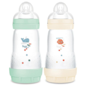 Mam Biberon Easy Start Anti-Colique Menthe/Coton 2 x 260 ml  - Pharmacie Agnès Praden à Alès