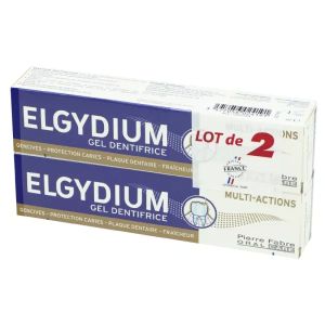 Pierre Fabre Elgydium Gel Dentifrice Multi-Actions Lot de 2 x 75 ml - Pharmacie Agnès Praden à Alès