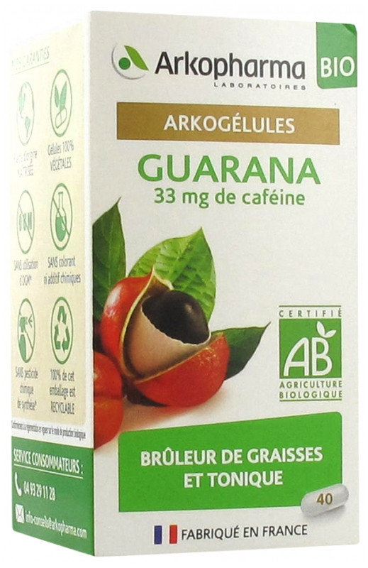 Arkopharma Arkogélules Guarana Bio 40 Gélules - Pharmacie Agnès Praden à Alès