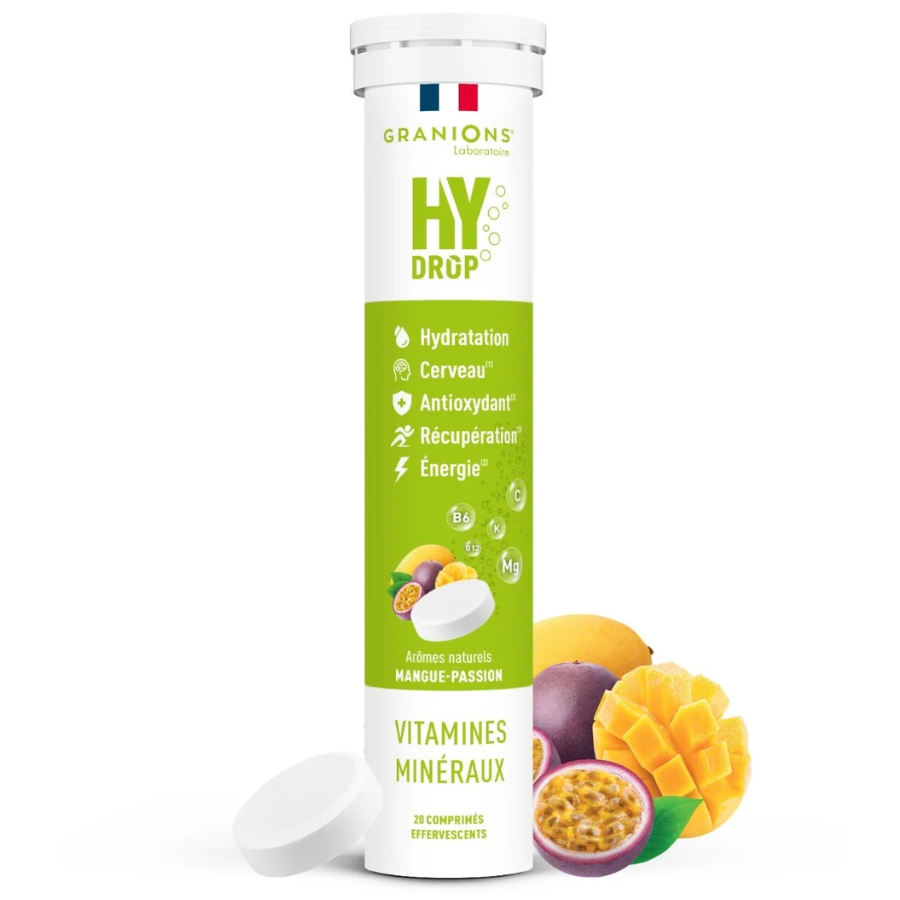 Granions Hydrop Mangue Passion 20 comprimés effervescents - Pharmacie Agnès Praden à Alès