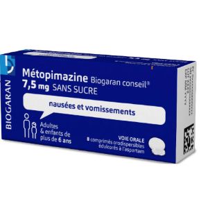 Biogaran Métopimazine 7,5 mg 8 Comprimés Orodispersibles - Pharmacie Agnès Praden à Alès