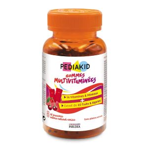 Ineldea Pediakid Gommes Multivitamines Gout Cerise X60 - Pharmacie Agnès Praden à Alès