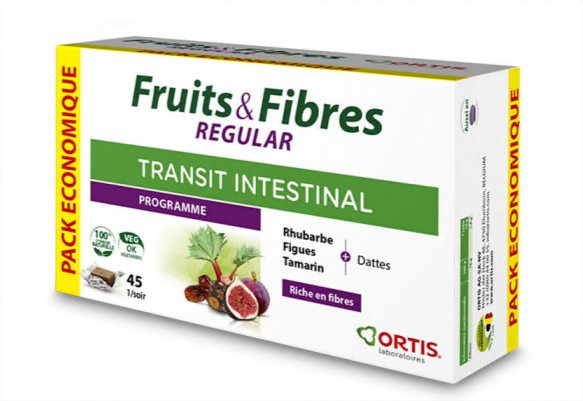 Ortis Fruits & Fibres Regular Transit intestinal 45 cubes - Pharmacie Agnès Praden à Alès