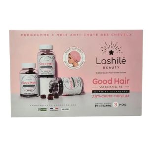 Lashilé Beauty Good Hair Women Anti-Chute Lot de 3 x 60 Gummies + Serviette Offerte - Pharmacie Agnès Praden à Alès