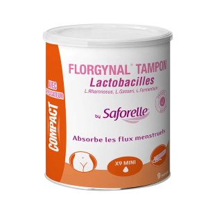 Saforelle Florgynal Tampons Lactobacilles Compact Mini avec Applicateur x9 - Pharmacie Agnès Praden à Alès