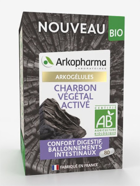 Arkopharma Arkogélules bio Charbon végétal 80 gélules - Pharmacie Agnès Praden à Alès