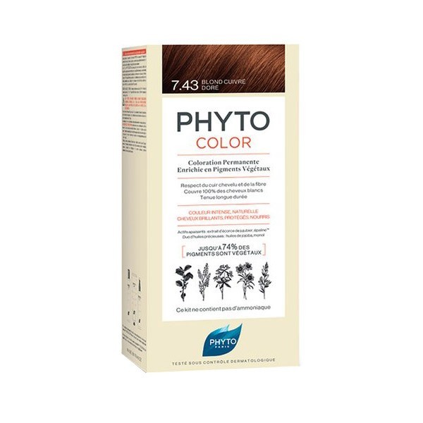 Phytocolor 7.43 blond cuivré doré coloration permanente - Pharmacie Agnès Praden à Alès
