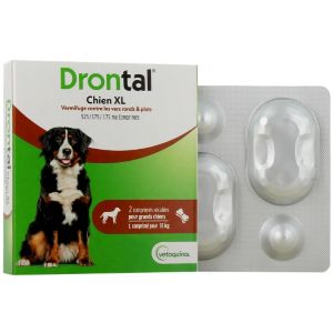 Drontal XL Vermifuge Chien Arôme Viande Boite de 2 - Pharmacie Agnès Praden à Alès