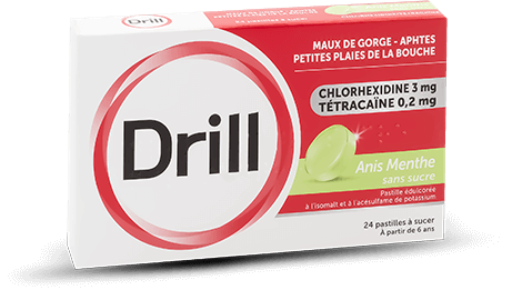 Drill Anis Menthe sans sucre 24 pastilles à sucer - Pharmacie Agnès Praden à Alès