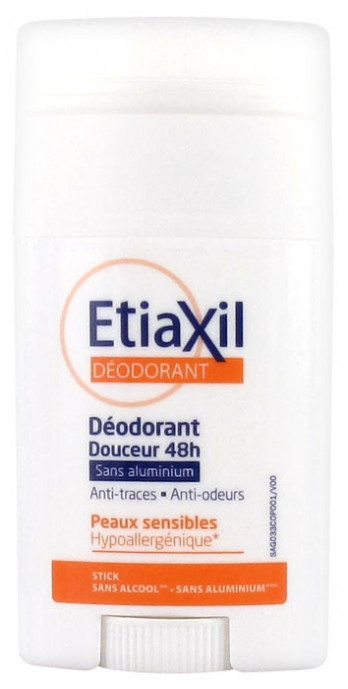 Etiaxil Déodorant douceur 48H sans aluminium stick 40ml - Pharmacie Agnès Praden à Alès
