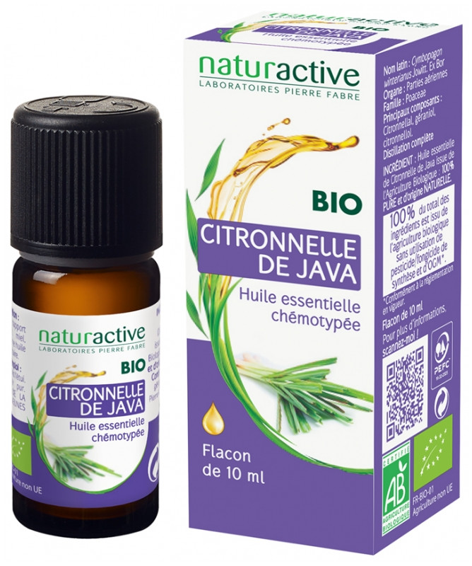 Naturactive Huile Essentielle Citronnelle de Java Bio 10 ml - Pharmacie Agnès Praden à Alès